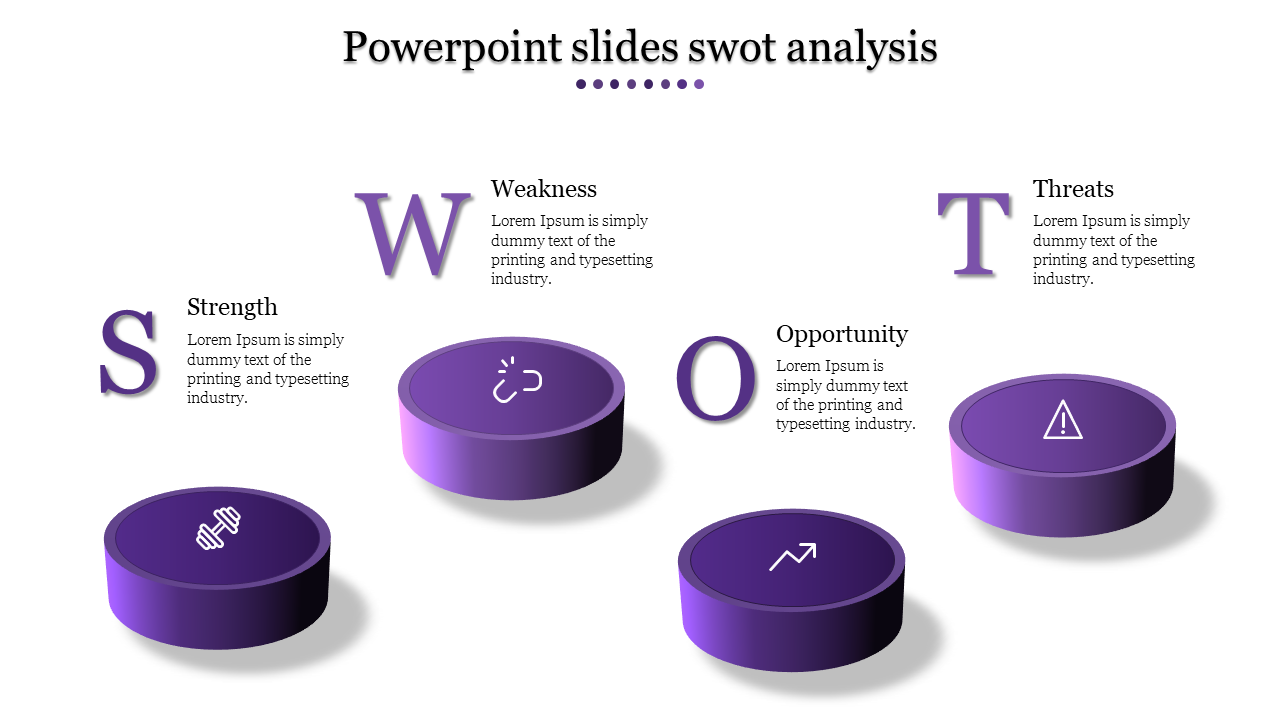 Free - Awesome PowerPoint Slides SWOT Analysis In Purple Color